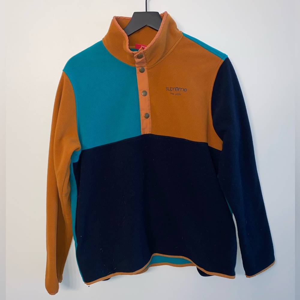 Supreme Color Block Polartec Goretex 1/3 Button Up Fleece